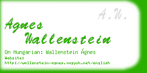 agnes wallenstein business card